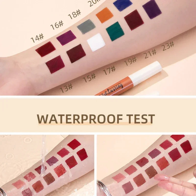 24 Colors Matte Liquid Lipstick - Waterproof